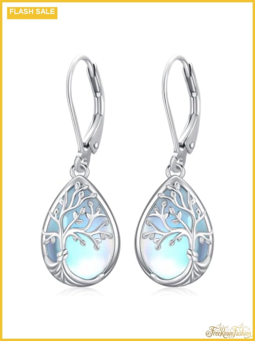 S925 Sterling Silver Tree of Life Dangle Earrings Lever Back